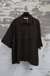 AVIVA JIFEI XUE 25 Spring and Summer Short Sleeve Boxy Shirt AJX-SS25-SSBS-MGS-JBTW Mud Gradient Stripes